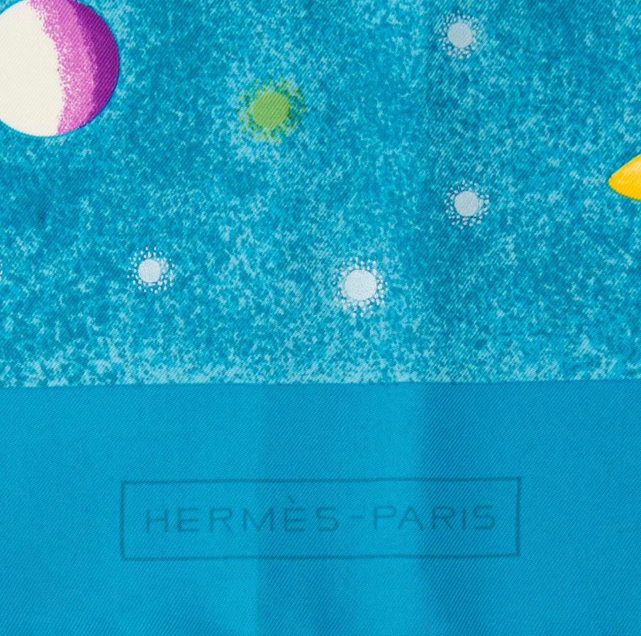 Blue Hermès Carré De Soie 