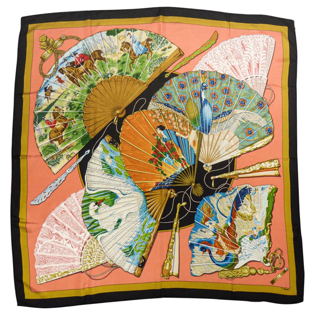 Hermès Carré or Scarf "Brise de Charme" by Julie Abadie Circa 1991/1993