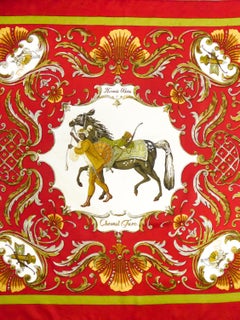 Hermès Carré or Scarf "Cheval Turc" by Christiane Vauzelles Circa 1990 ou 2002​​