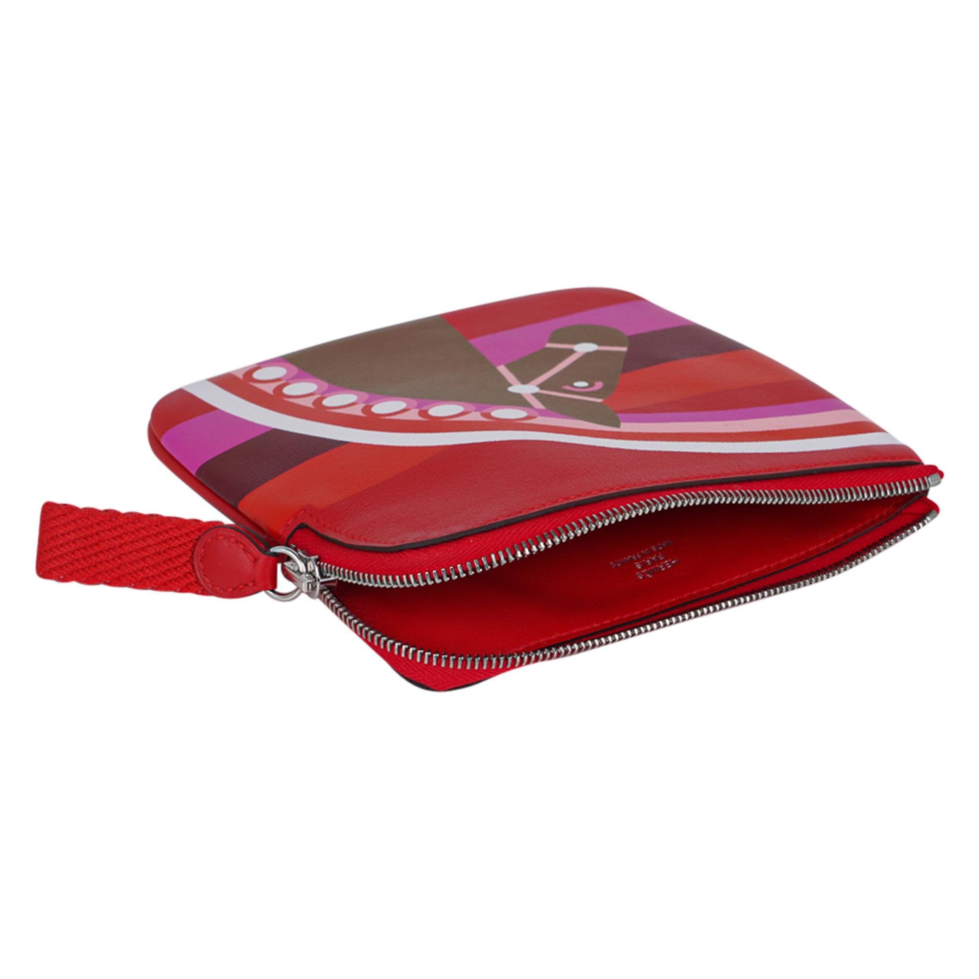 Hermes Carre Taschenbeutel Couverture Novelle Swift Leder Neu mit Box im Angebot 1