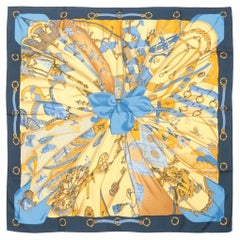 Sciarpa di seta Hermès Carré Soleil de Soie Blu Navy