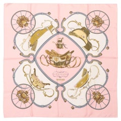 Hermès Carré Federn Seidenschal Rosa