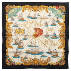 Hermès Carré Voiles De Lumiere Silk Scarf White x Black
