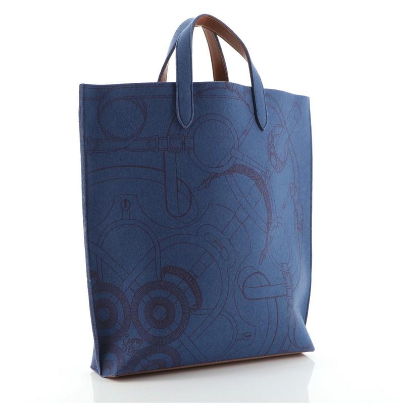 Purple Hermes Carrimi Tote Printed Felt GM