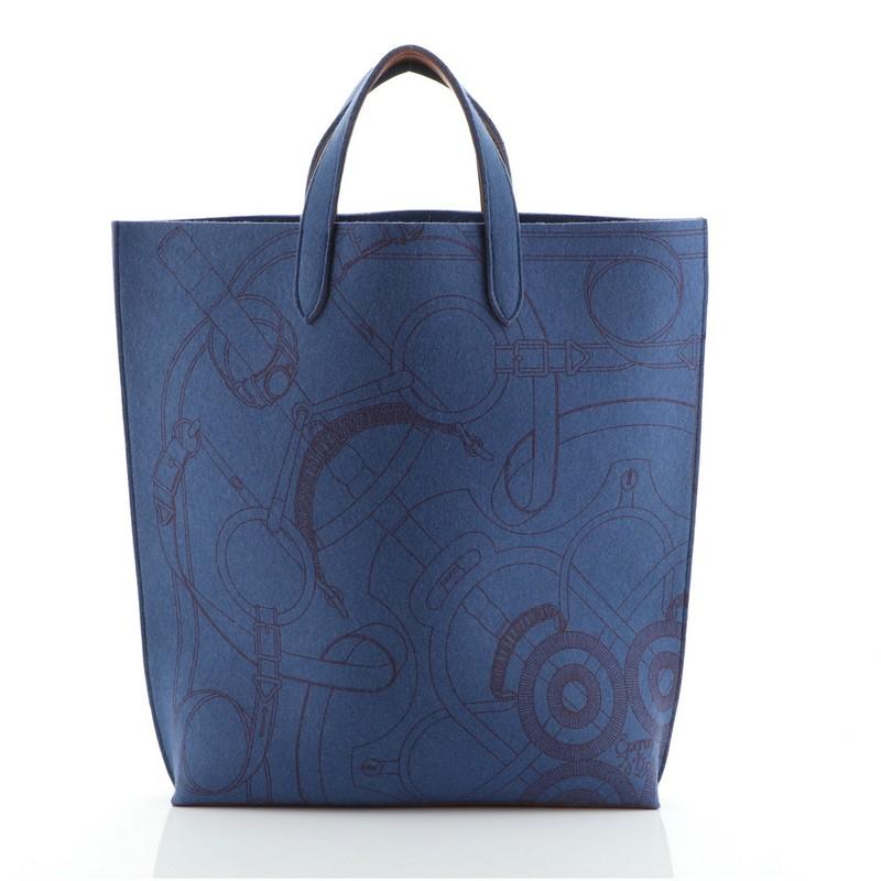 Hermes Carrimi Tote Printed Felt GM In Good Condition In NY, NY