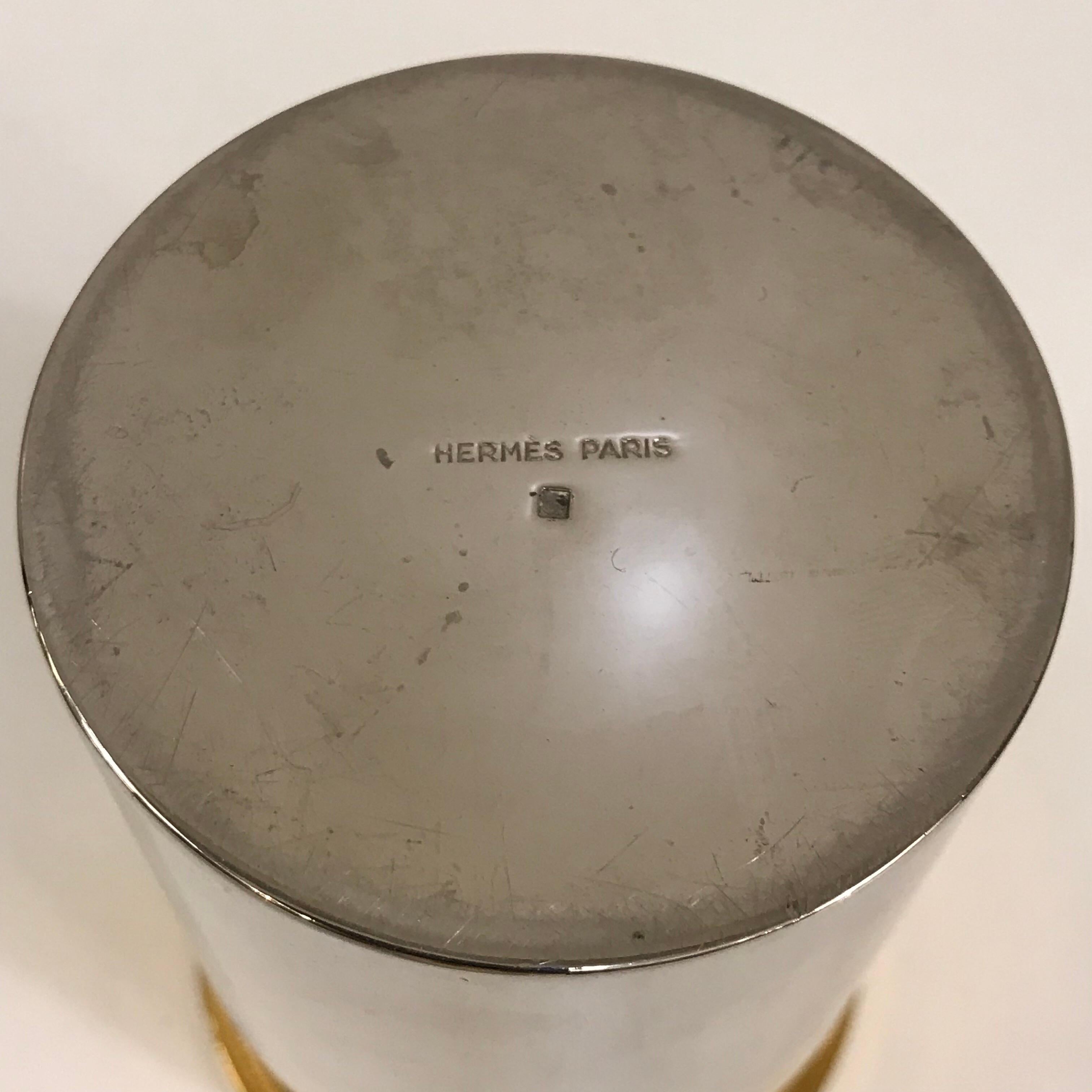 Mid-Century Modern Hermès “Cartouche De Chasse” Set of Lighter and Cigarette Box