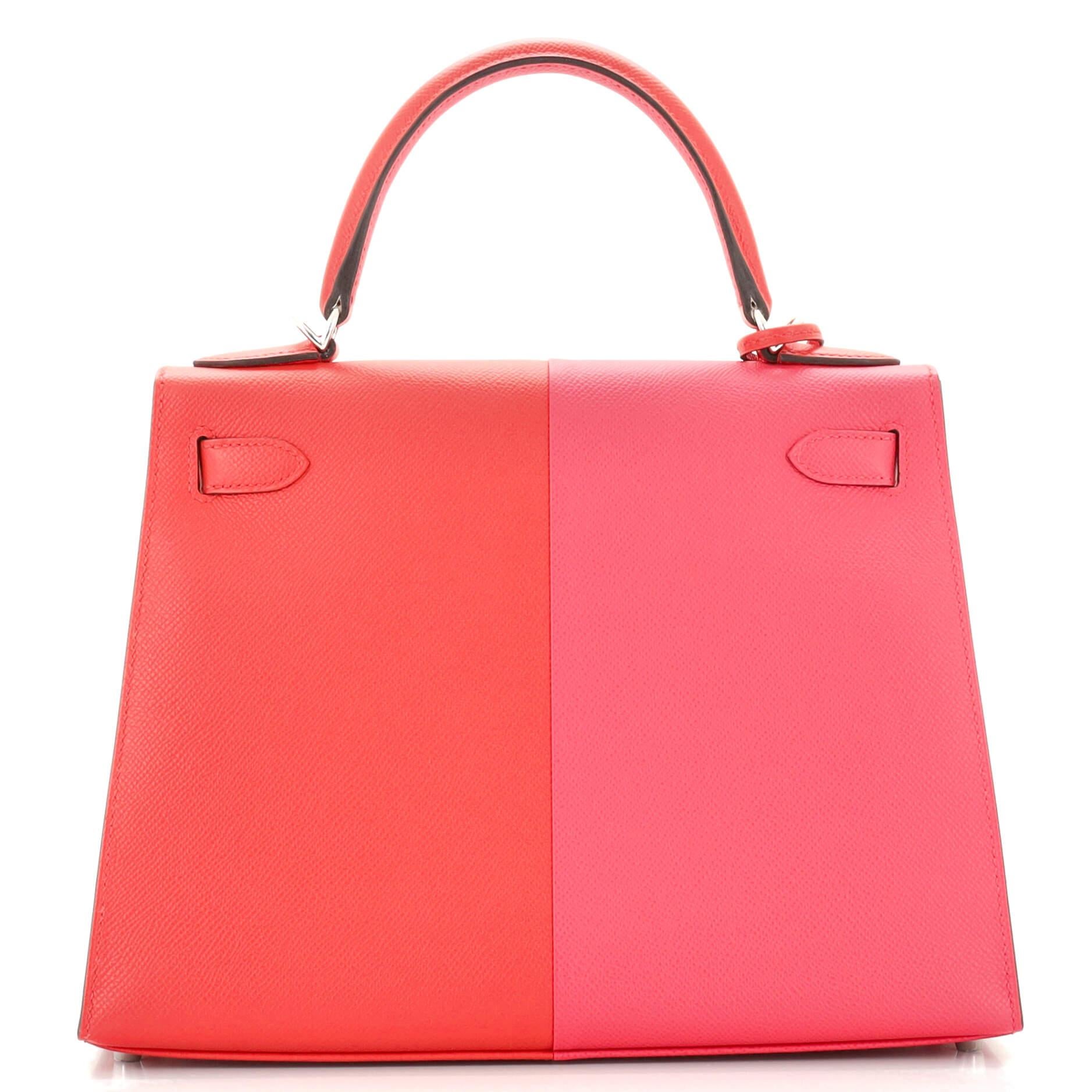 Pink Hermes Casaque Kelly Handbag Epsom 28