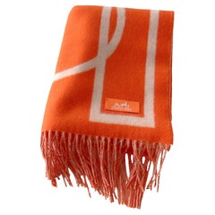 Hermès Casaque Pile ou Face Muffler In Orange, 100% Cashmere