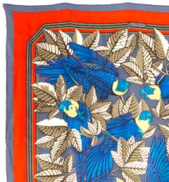 Hermes Cashmere and Silk Les Perroquets Scarf