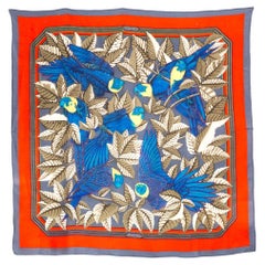 Hermes Cashmere and Silk Les Perroquets Scarf