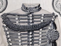 Hermès Kaschmir Seidenschal Brandebourgs Weiß 140 cm