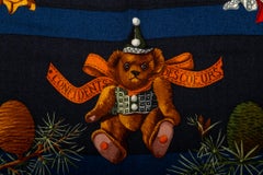 Hermes Cashmere Black Teddy Bear Scarf