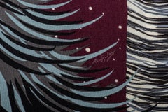 Hermes Cashmere Burgundy Wolf Scarf