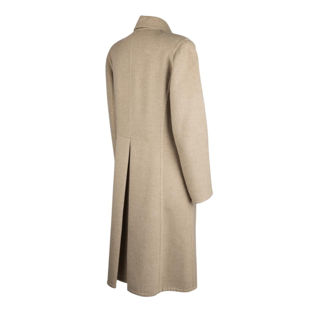 Women's Hermes Cashmere Coat Neutral Vintage Single Breast 42 / 8