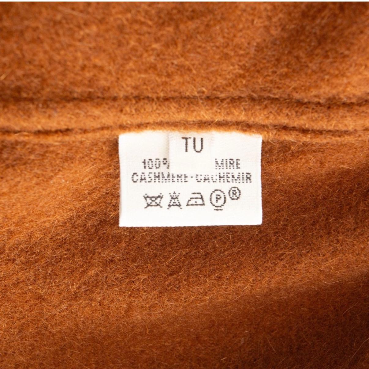 Hermes Cashmere Cowl Neck Fringe Detail Poncho Sweater For Sale 1