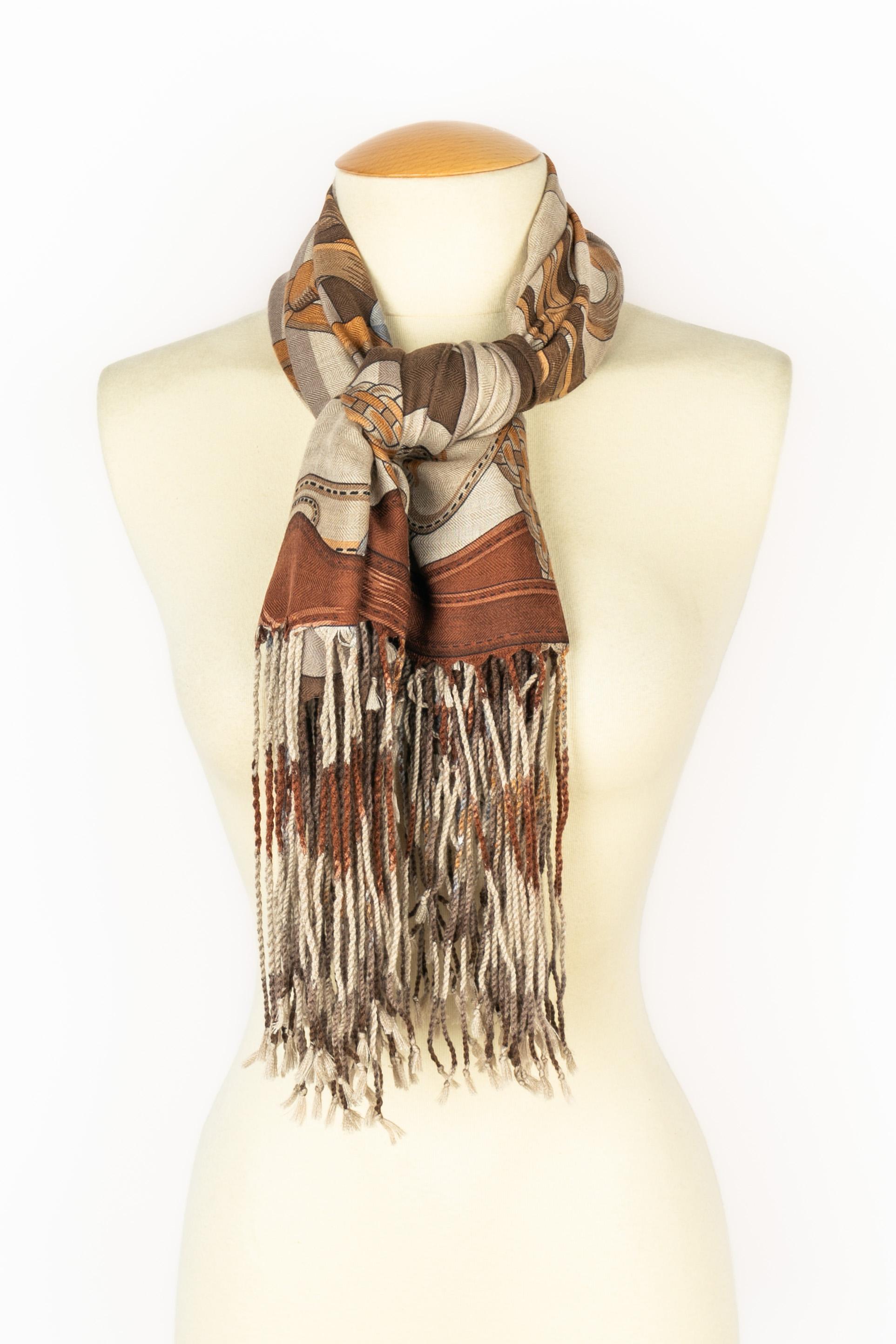 Women's or Men's Hermès cashmere foulard 'Coaching' For Sale