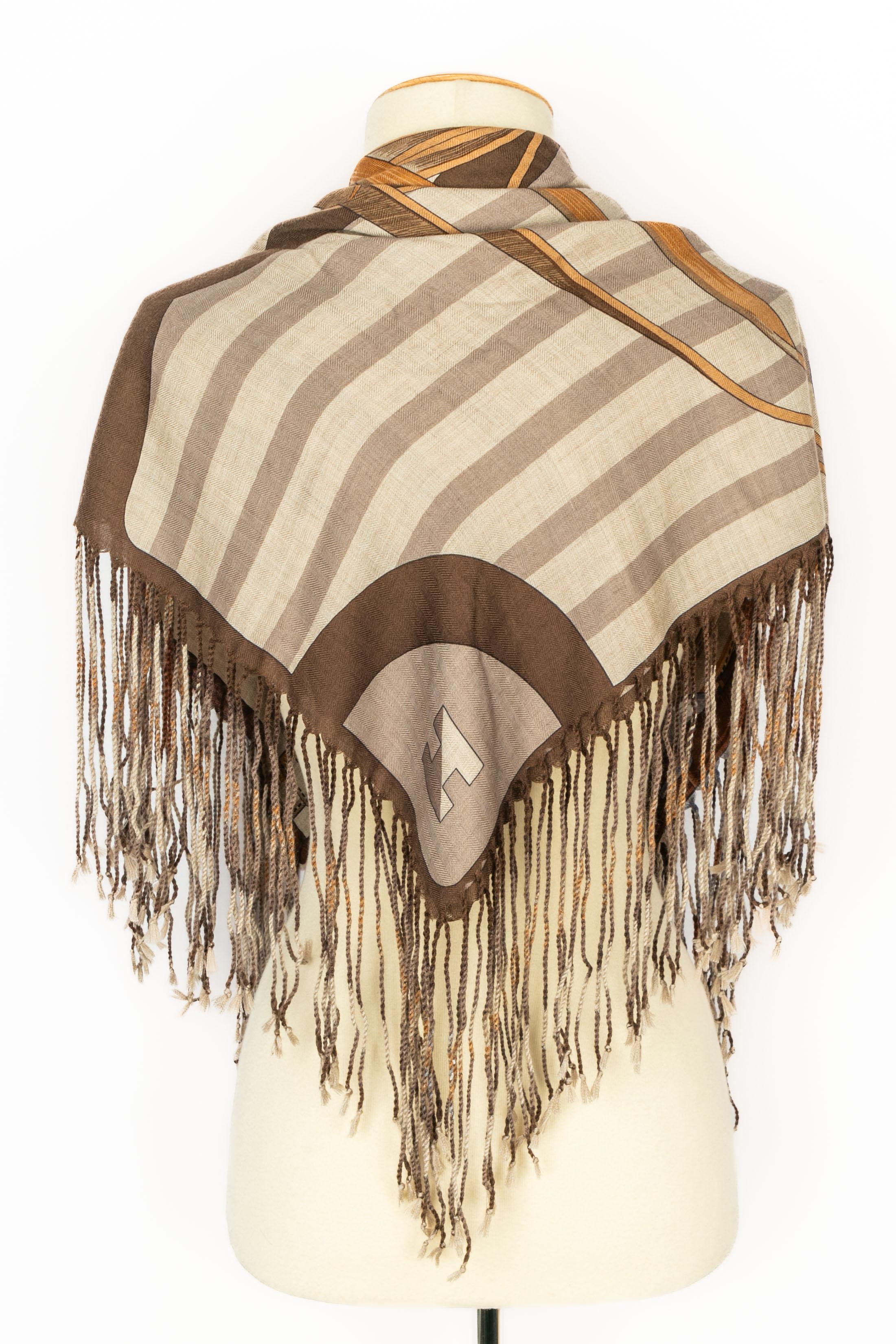 Hermès cashmere foulard 'Coaching' For Sale 1