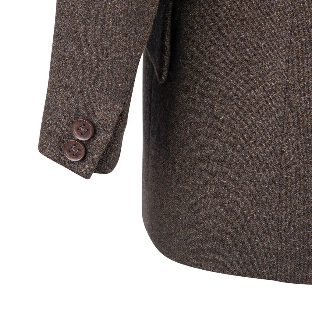 Hermès - Veste en cachemire marron/violet chiné vintage, taille 38/6 en vente 6