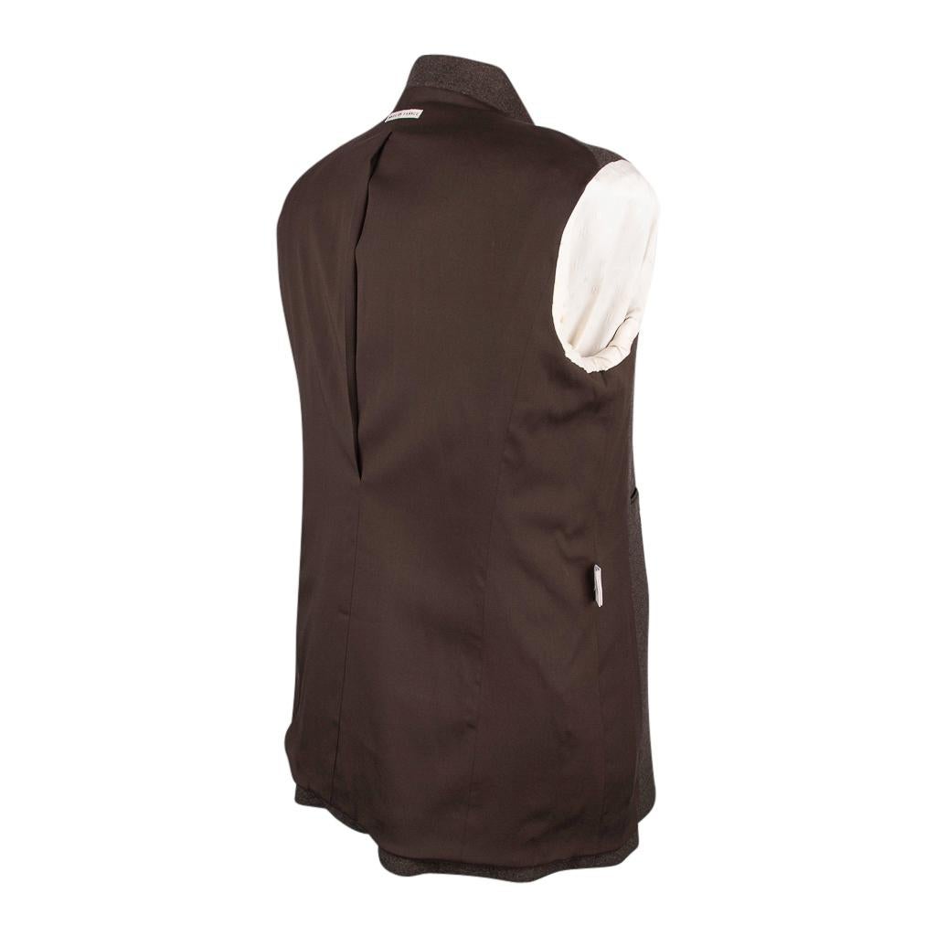 Hermès - Veste en cachemire marron/violet chiné vintage, taille 38/6 en vente 7