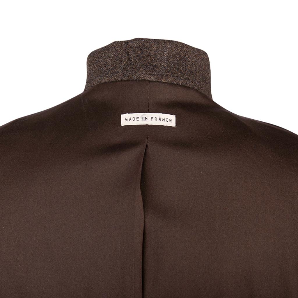 Hermes Cashmere Jacket Heathered Brown/Olive Vintage 38 / 6 For Sale 7