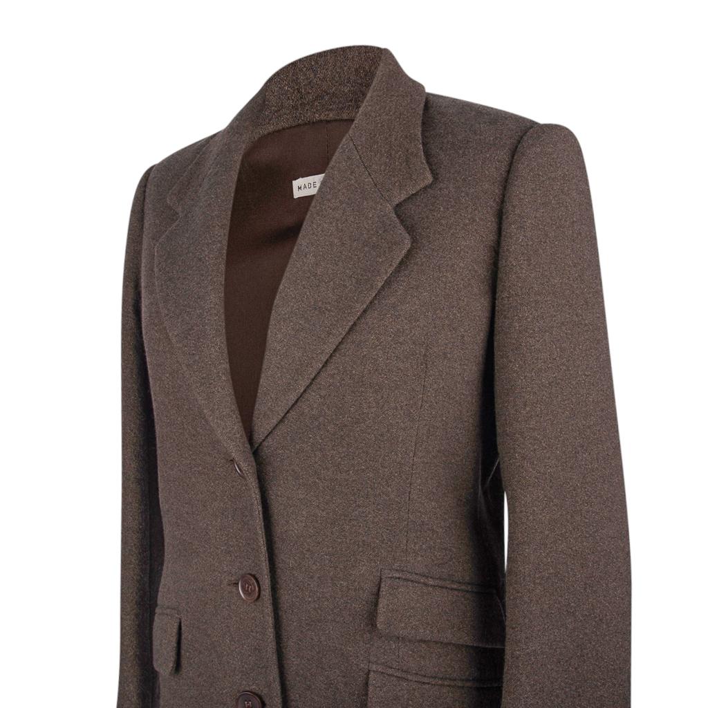 Hermès - Veste en cachemire marron/violet chiné vintage, taille 38/6 Excellent état - En vente à Miami, FL