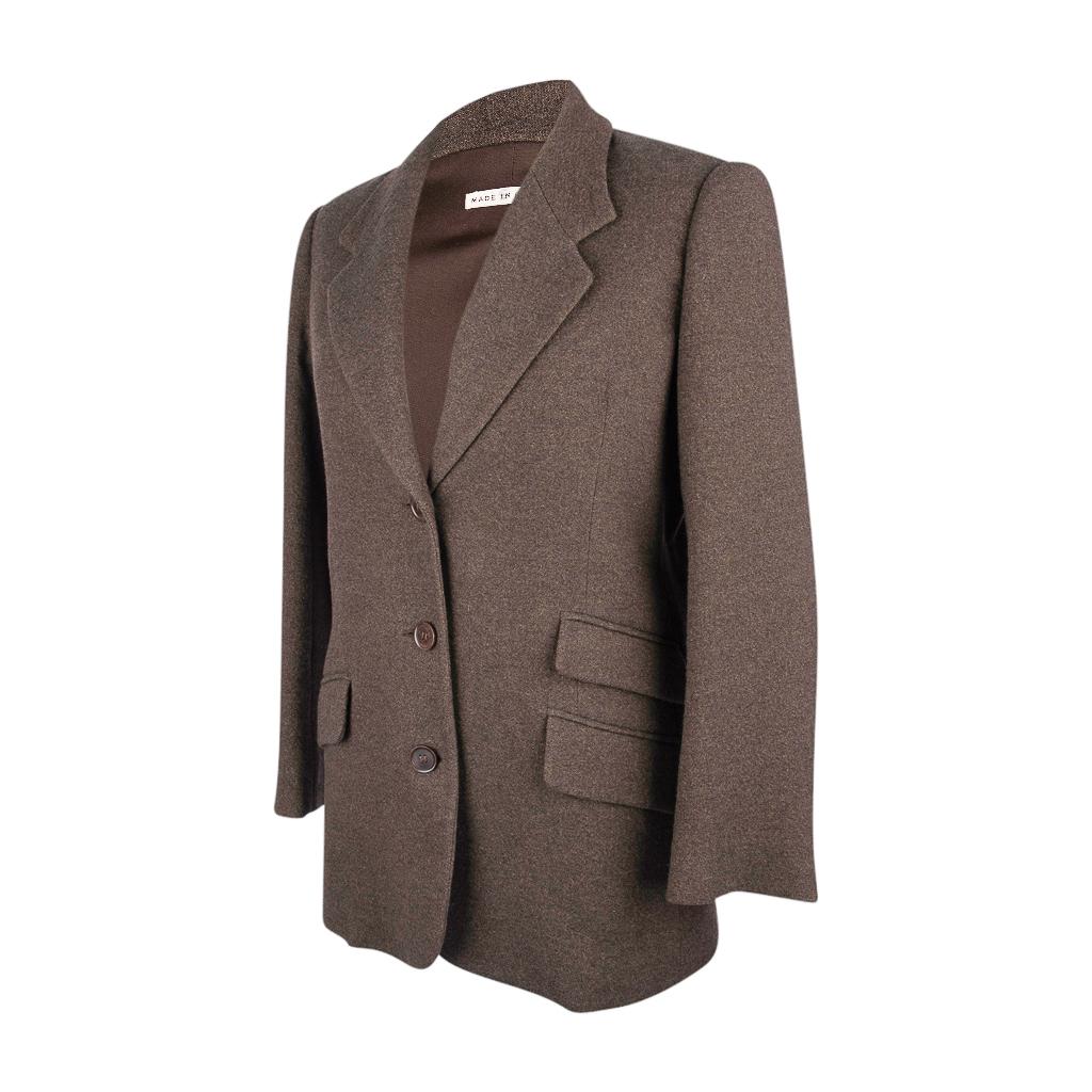 Hermès - Veste en cachemire marron/violet chiné vintage, taille 38/6 Pour femmes en vente