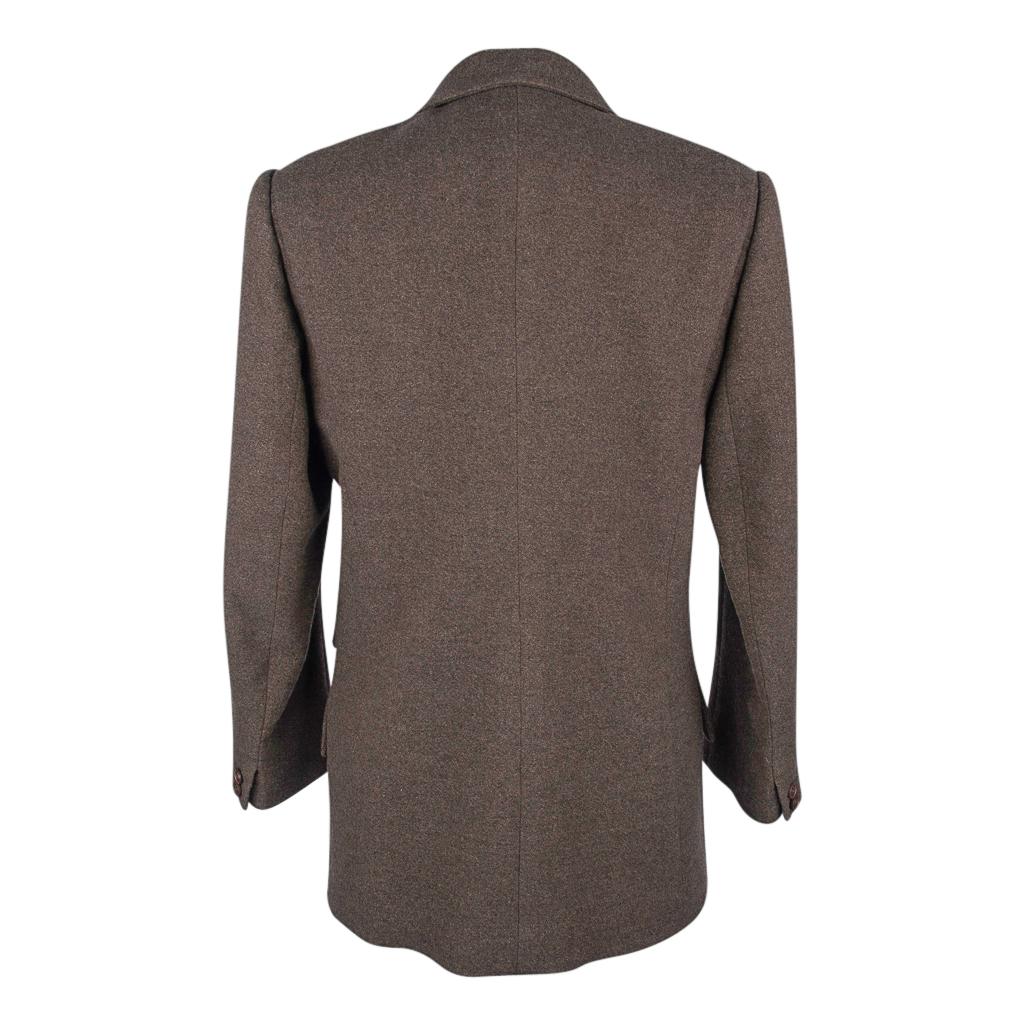 Hermès - Veste en cachemire marron/violet chiné vintage, taille 38/6 en vente 2