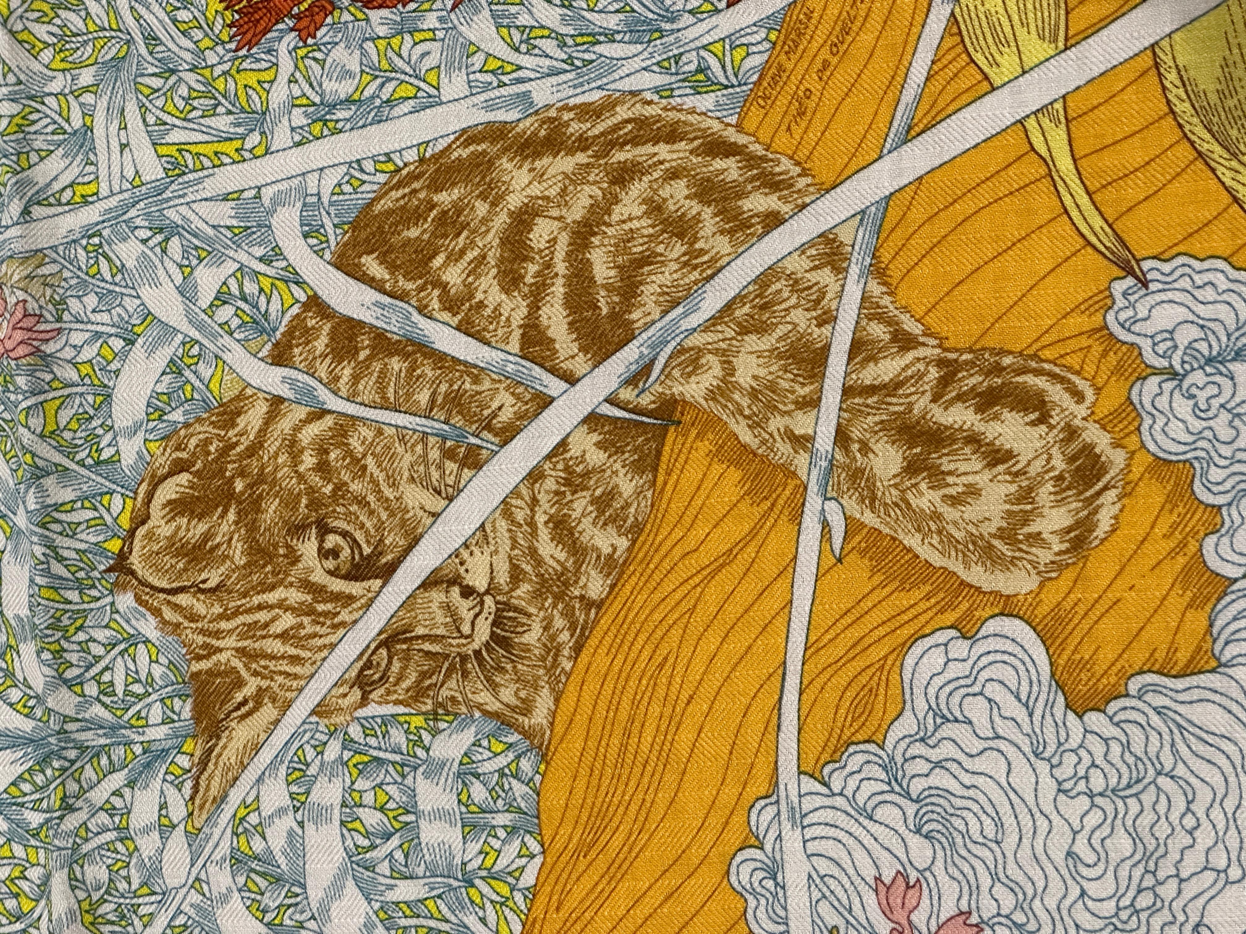 Hermes Cashmere Retour a la Nature shawl 140 Colorway 05 In New Condition In West Chester, PA