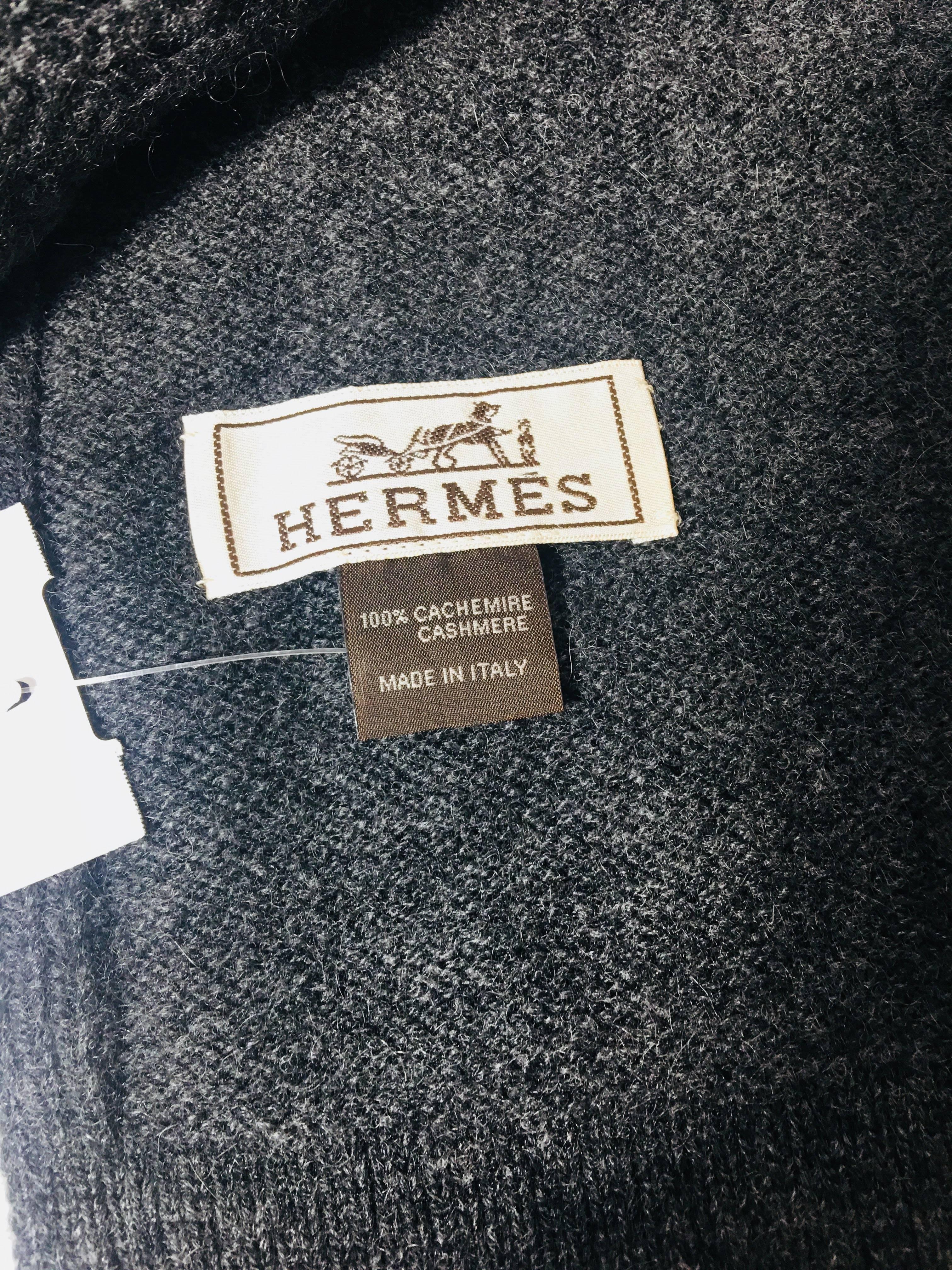 Black Hermes Cashmere Scarf