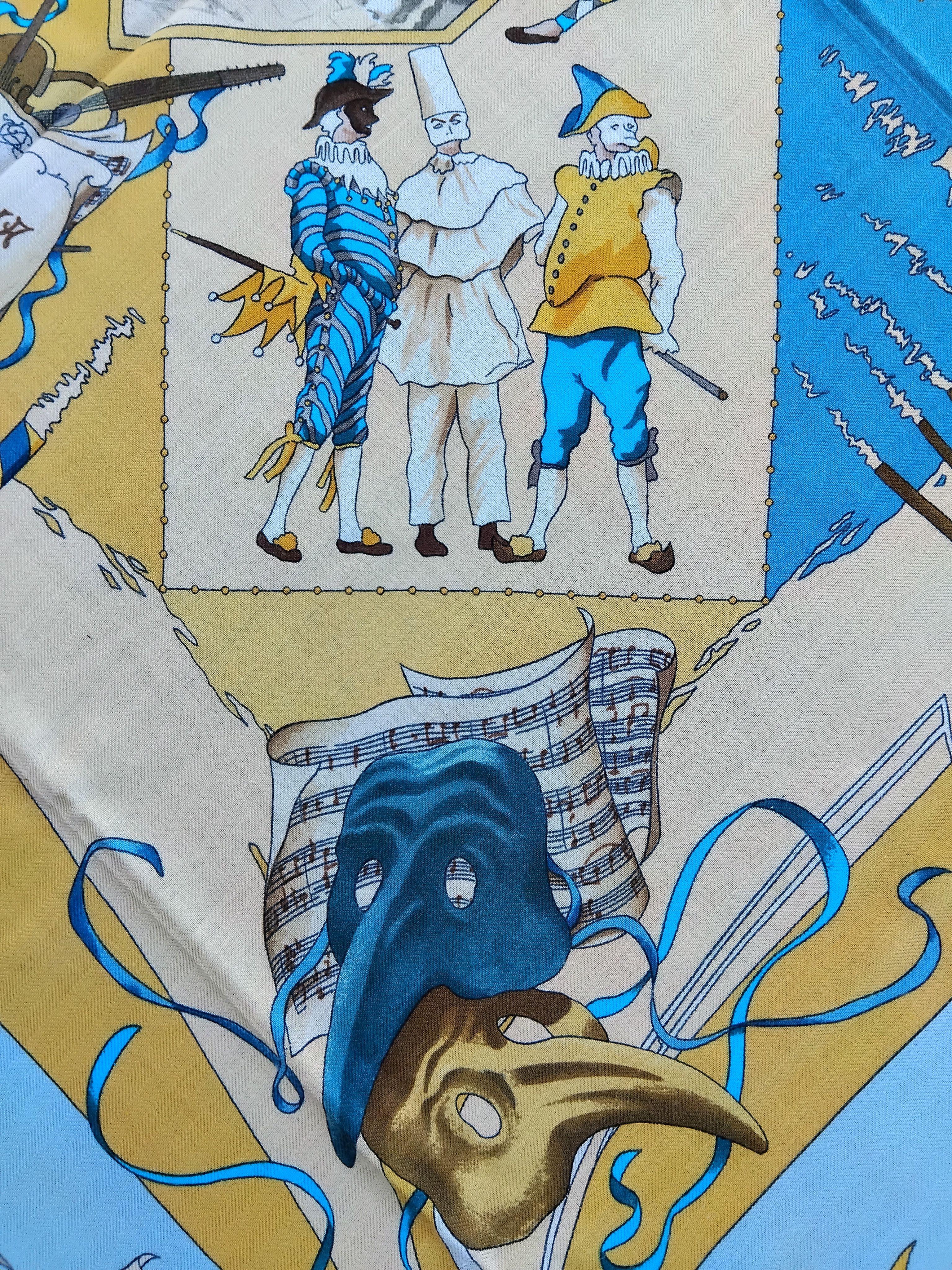 Hermès Cashmere Shawl Scarf Carnaval de Venise Venezia Fetes Venitiennes 54' 7