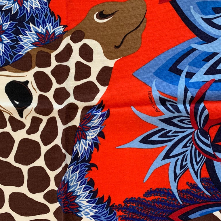 Hermes Cashmere Shawl/Scarf The Three Graces Giraffes Alice Shirley at