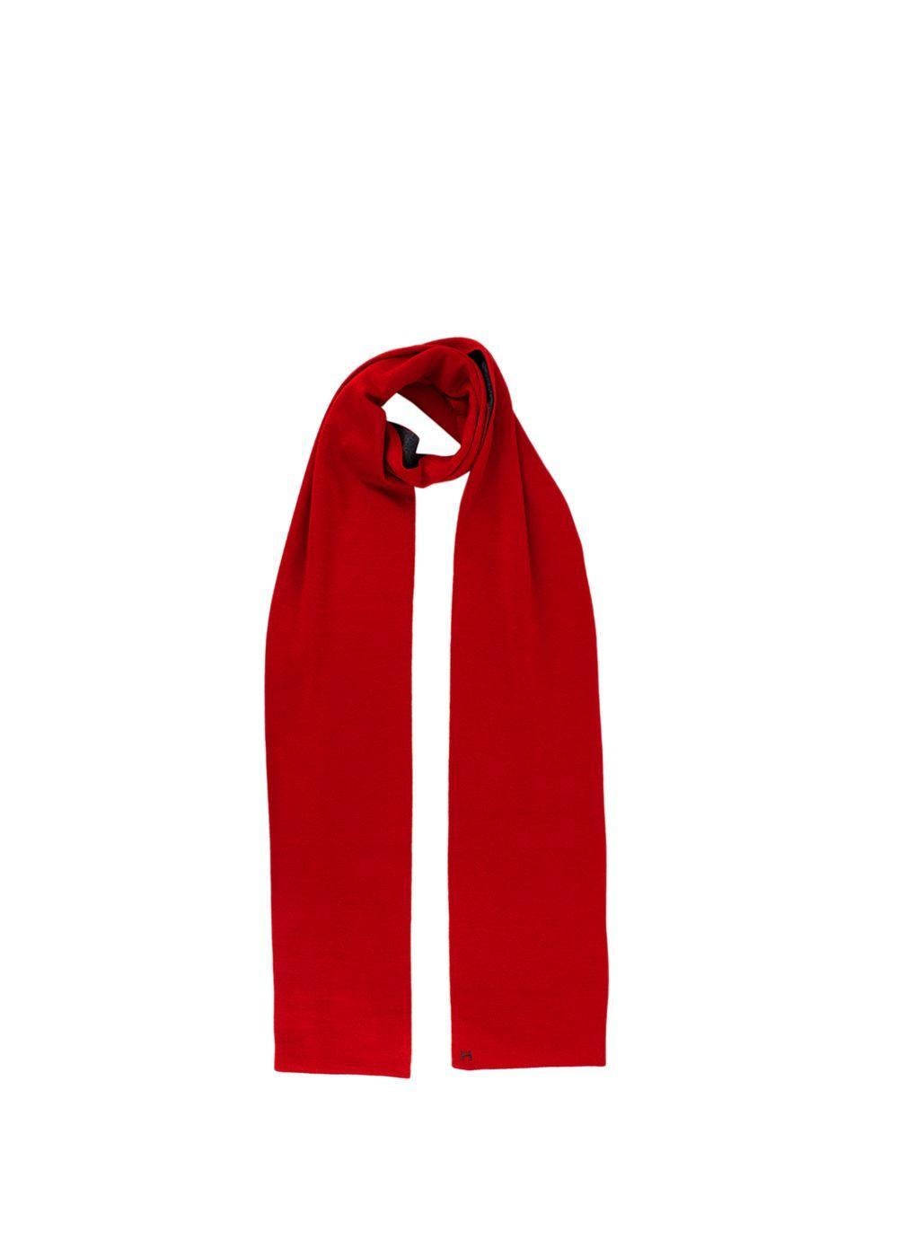 Hermes Cashmere & Silk Aller-Retour Muffler Rouge/Marine In New Condition For Sale In London, GB