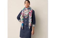 HERMES Cashmere Silk Shawl Scarf 140 L'Epopee d'Hermes Pink  Multi Colors  NEW