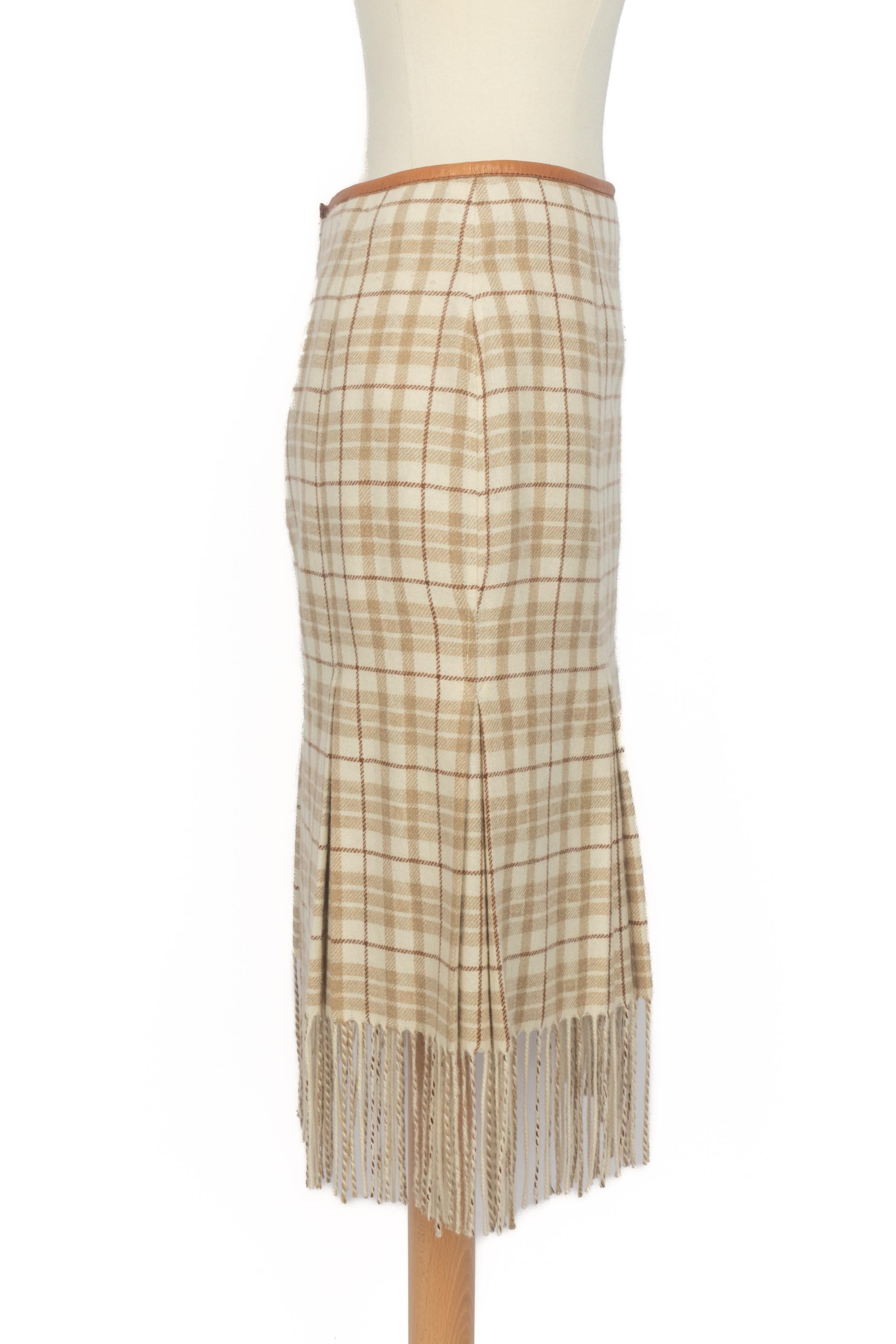 Falda de cachemira Hermès Beige en venta