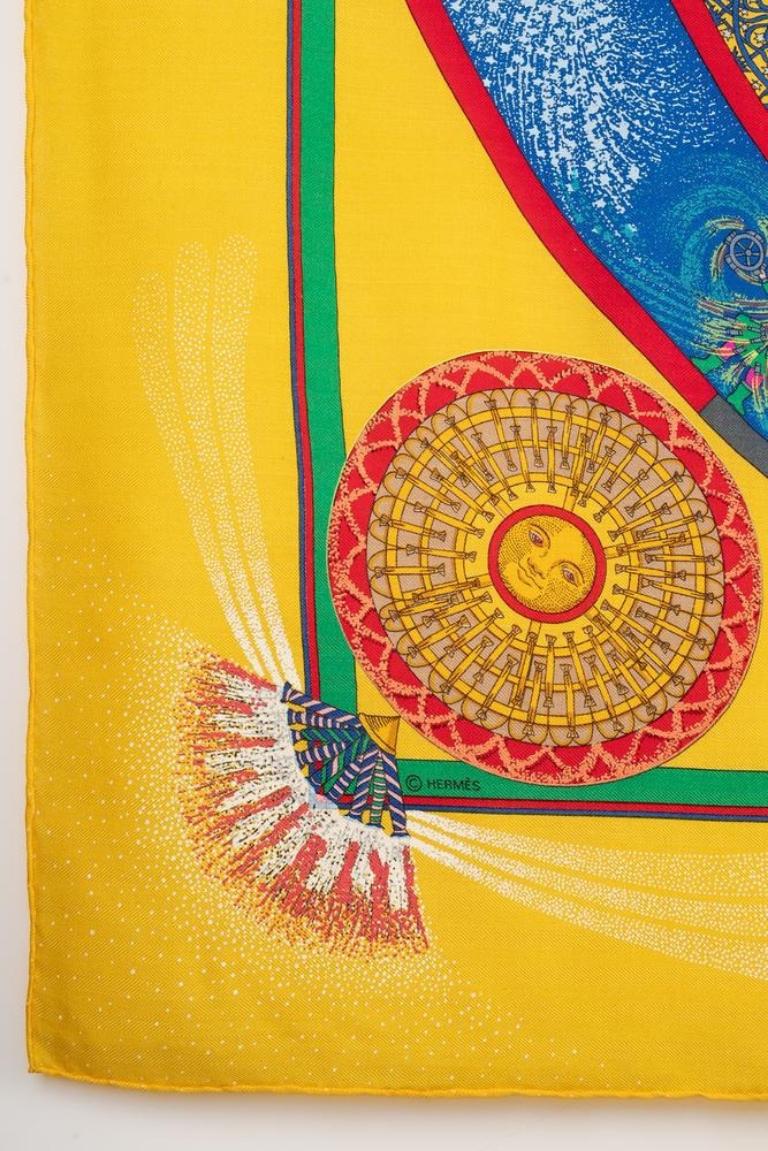 Stola in cashmere di Hermès con il tema dei fuochi d'artificio, 1993 in vendita 2