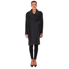Hermes Cashmere Wrap Coat With A Leather Buckle Closure