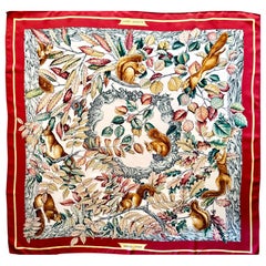 HERMÈS CASSE-NOISETTE Seidenschal 1997 entworfen von Antoine de Jacquelot