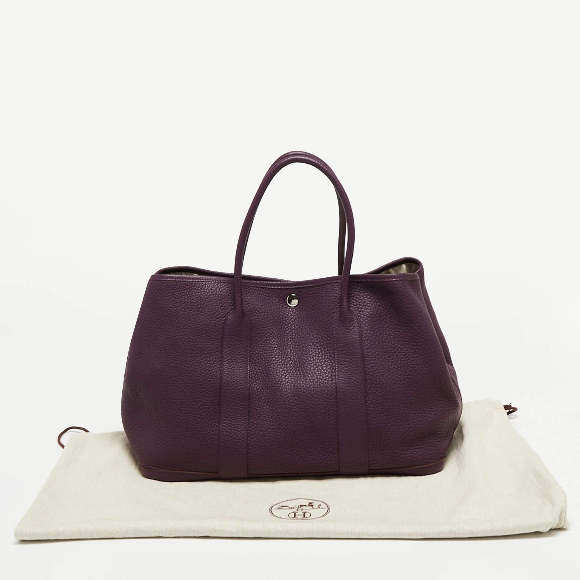 Hermes Cassis Negonda Leather Garden Party 36 Bag 6