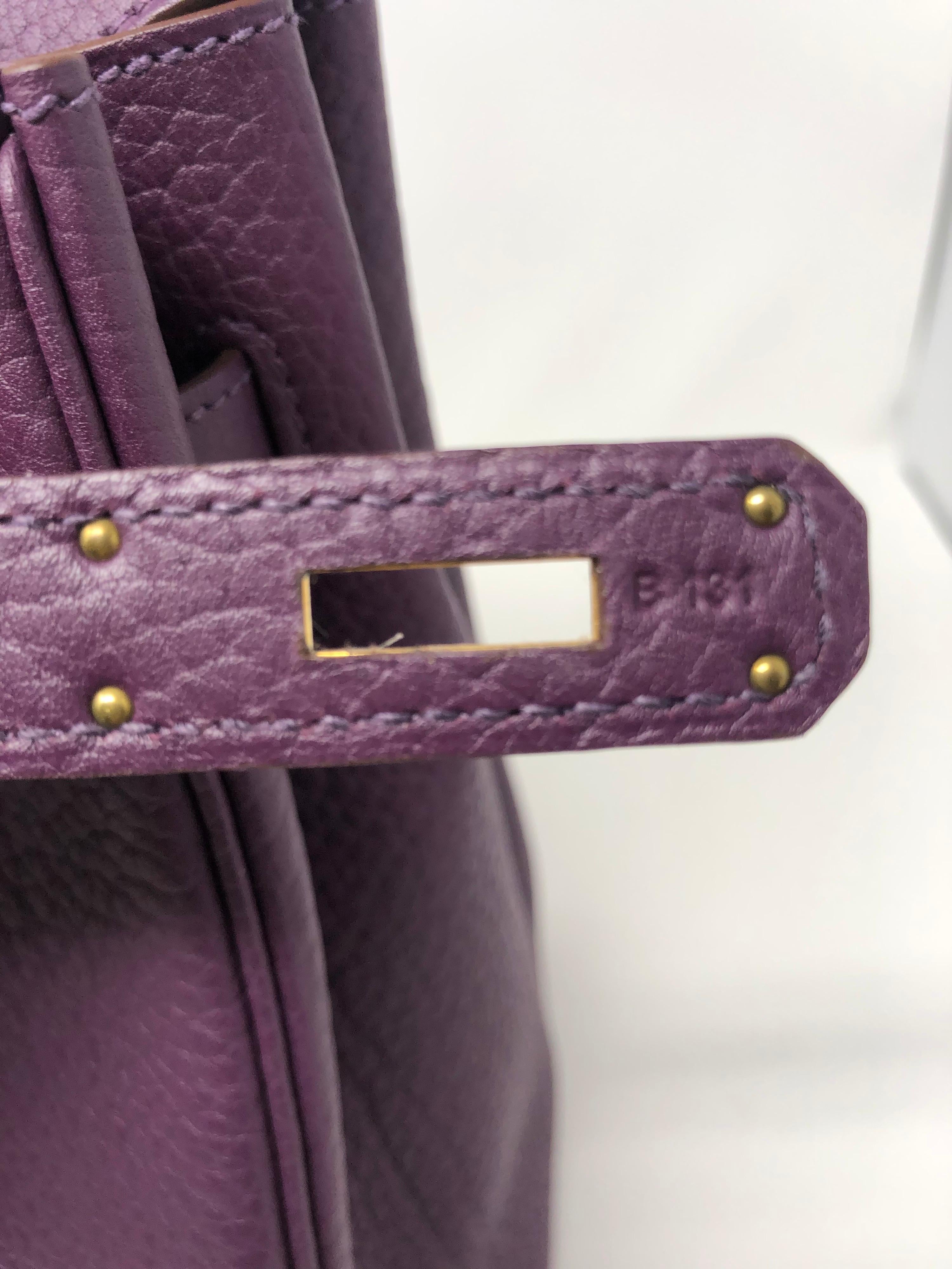 Hermes Cassis Purple Birkin Bag 4