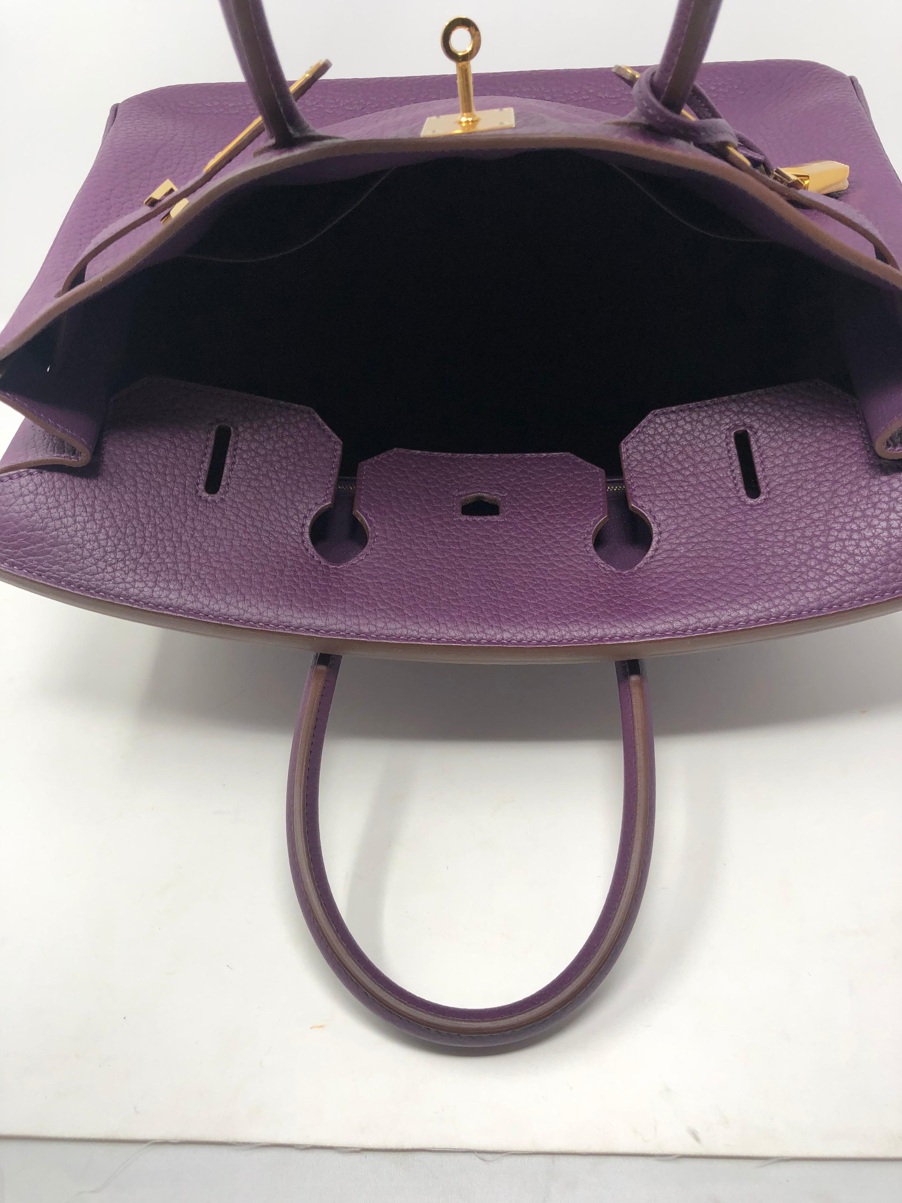 Hermes Cassis Purple Birkin Bag 5