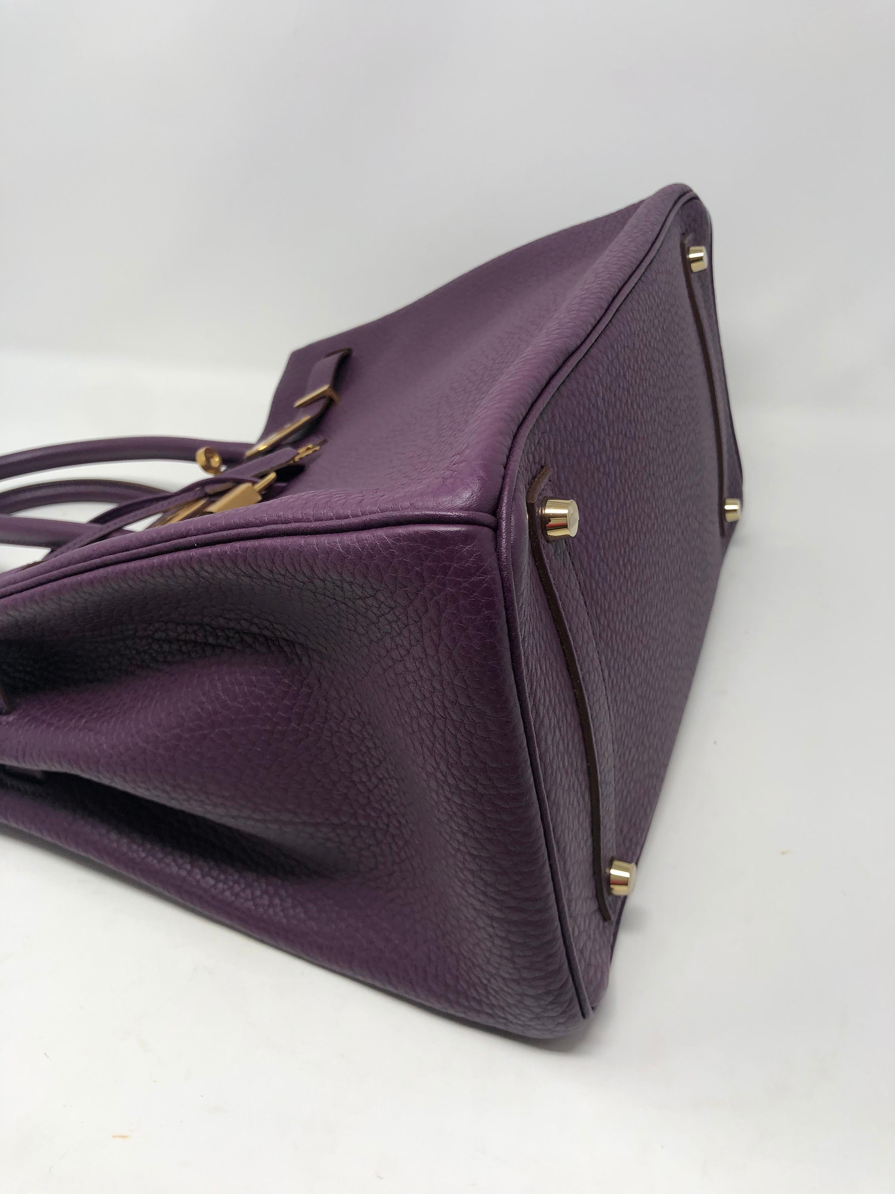 Hermes Cassis Purple Birkin Bag 6