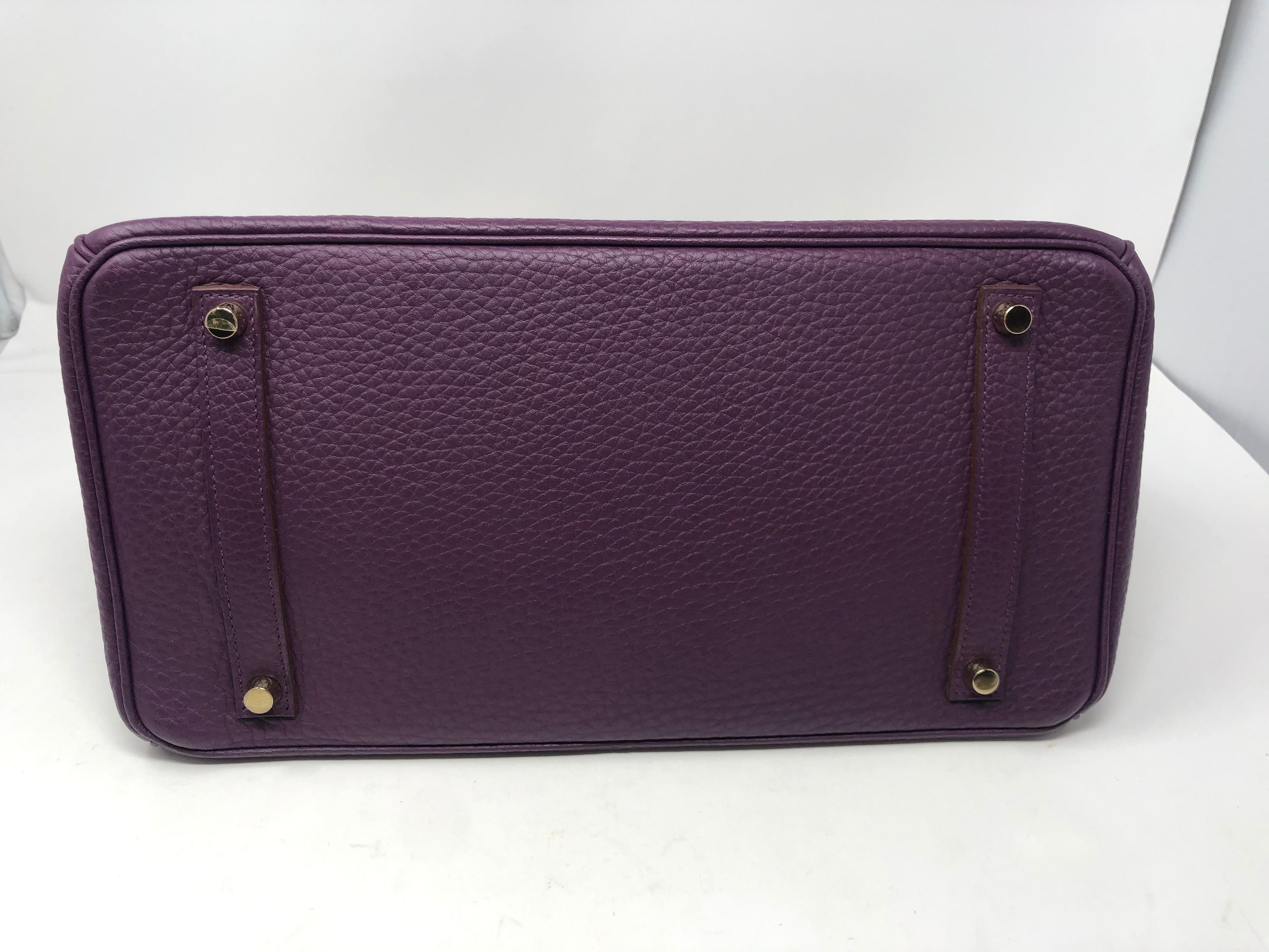 Hermes Cassis Purple Birkin Bag 7