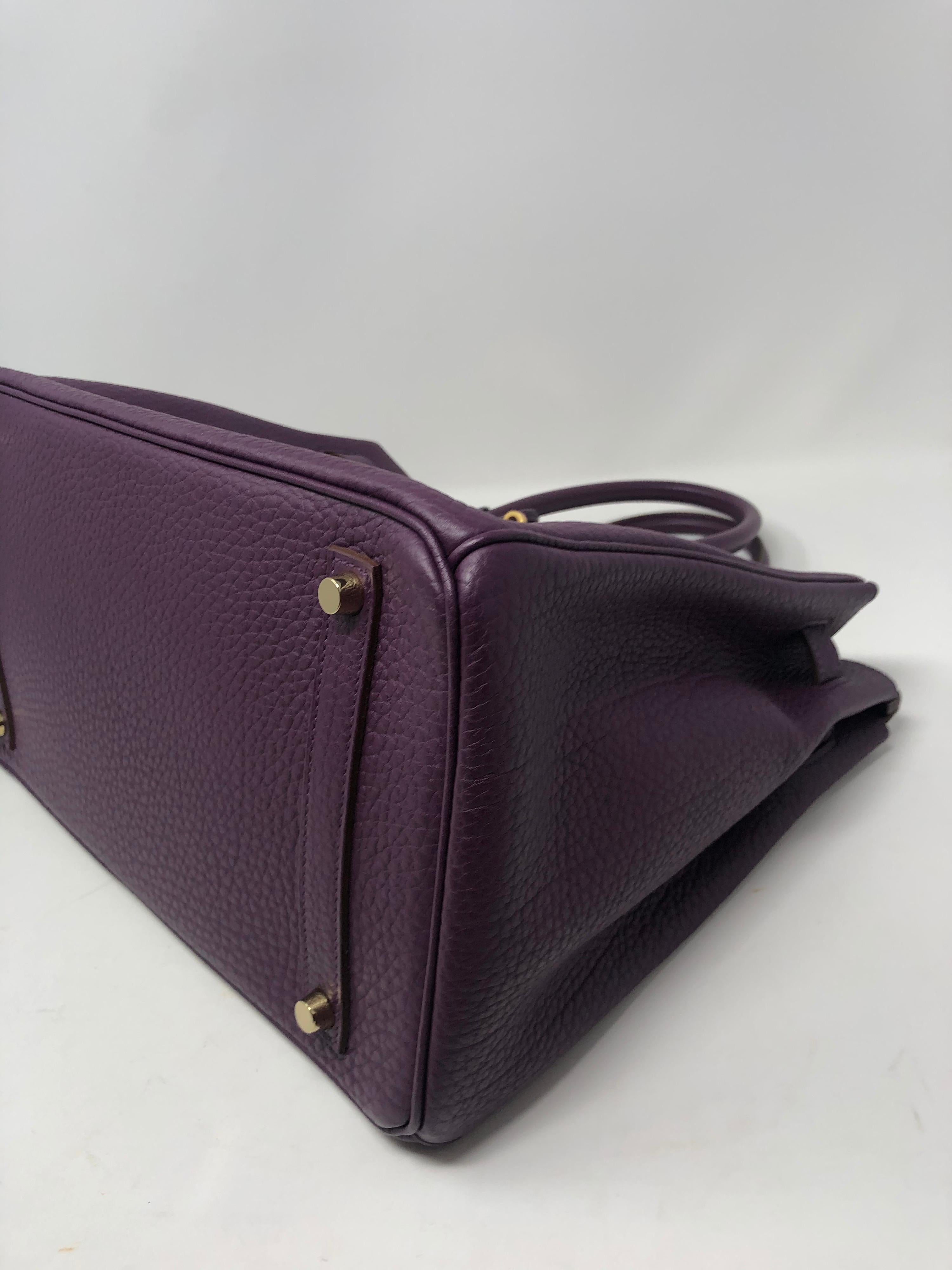 Hermes Cassis Purple Birkin Bag 8