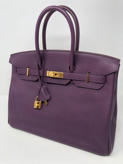 Hermes Cassis Purple Birkin Bag