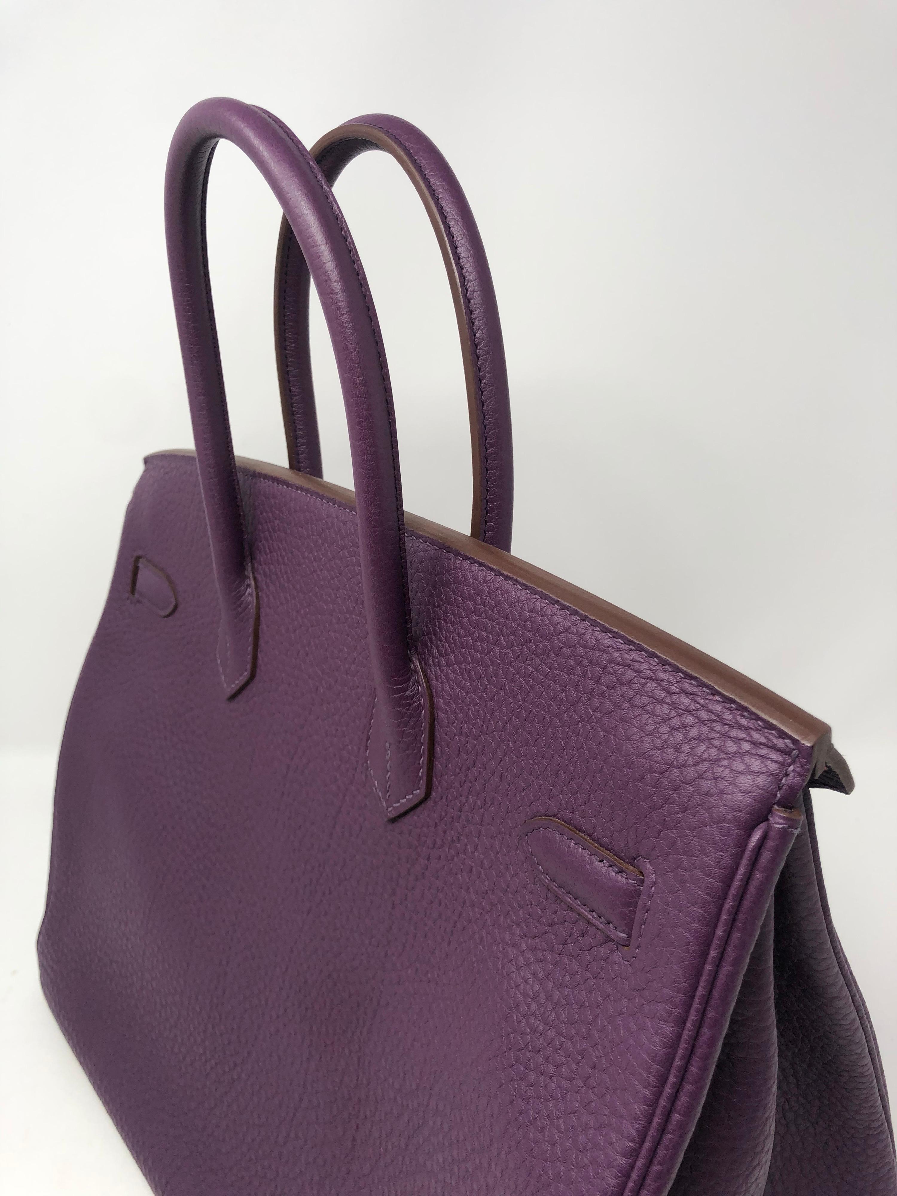 Hermes Cassis Purple Birkin Bag In Excellent Condition In Athens, GA
