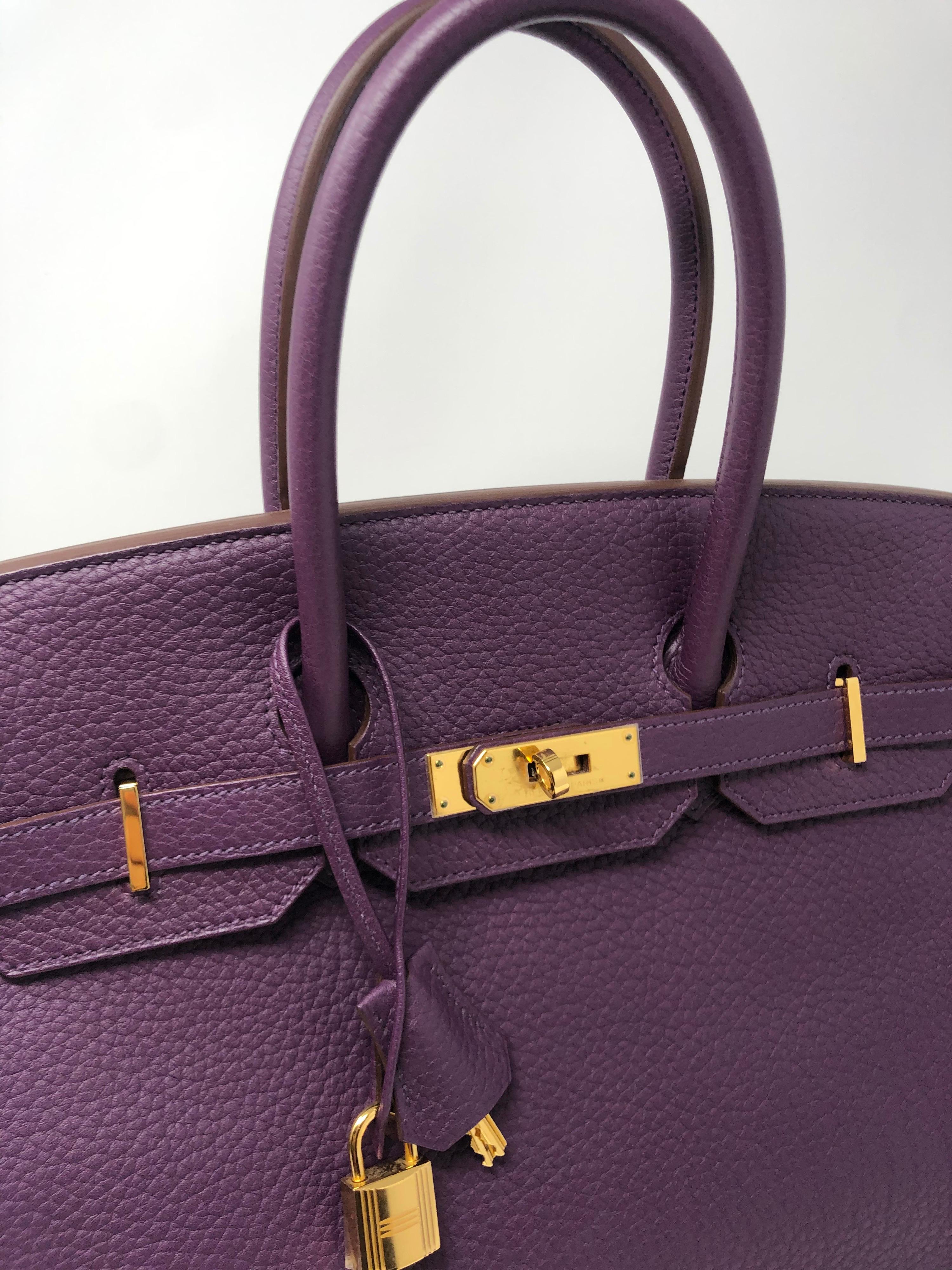 Women's or Men's Hermes Cassis Purple Birkin Bag