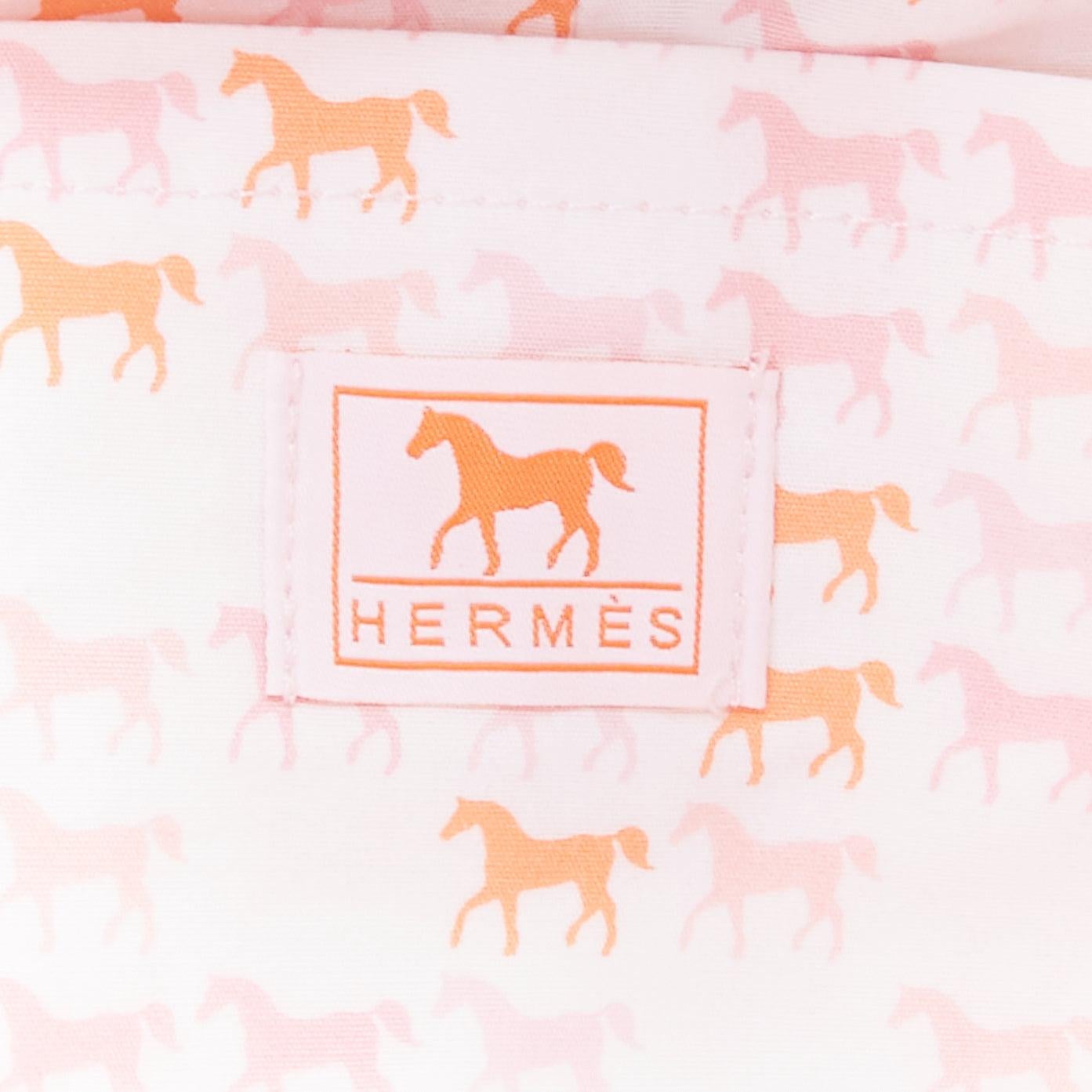 HERMES Cavalcolor pink white cotton wool felt horse backpack en vente 5
