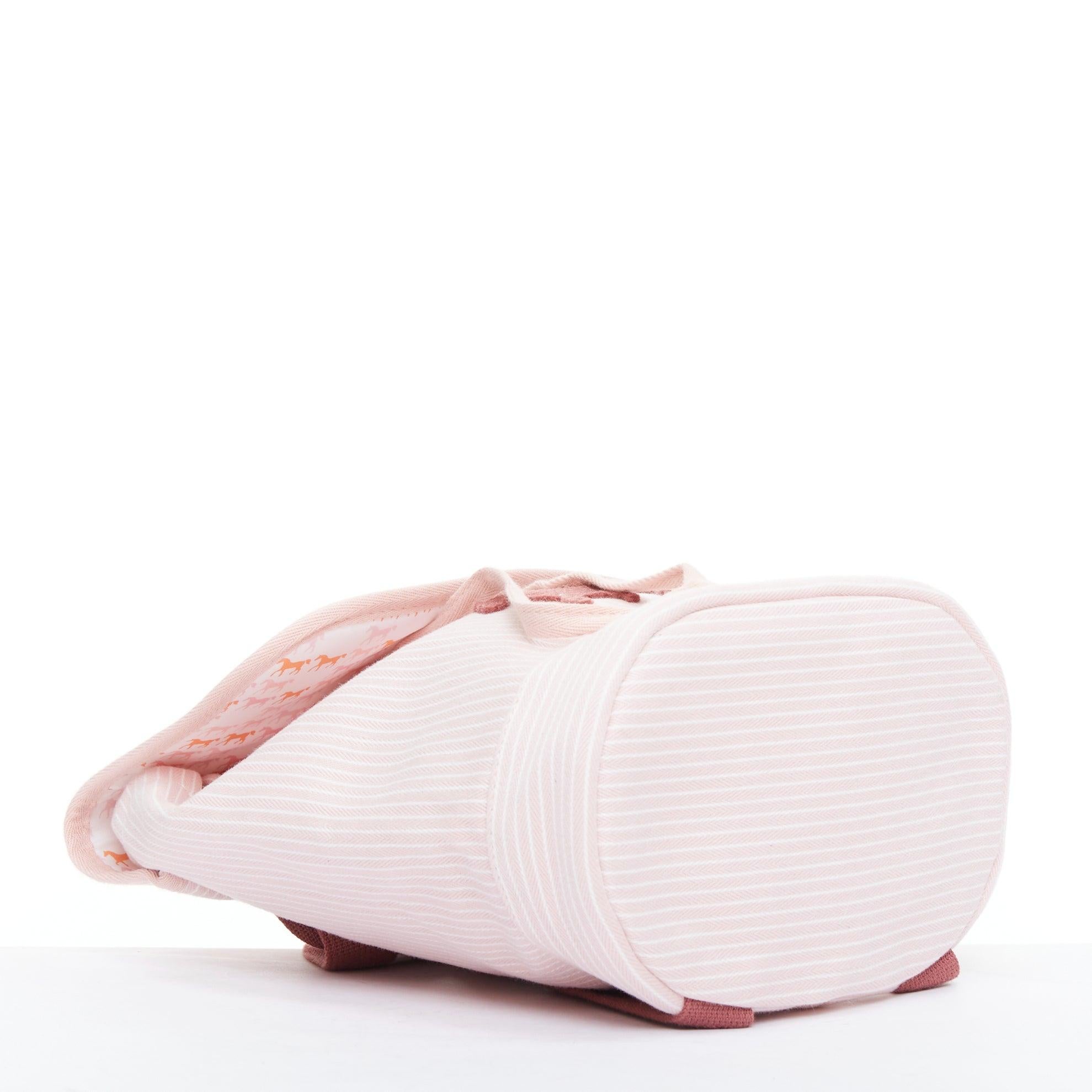 HERMES Cavalcolor pink white cotton wool felt horse backpack Pour femmes en vente