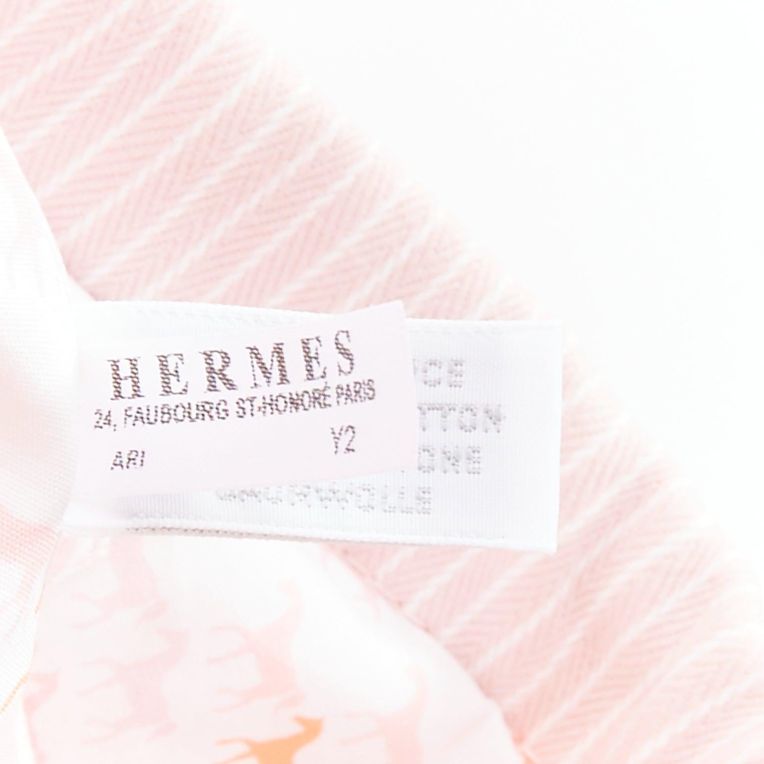 HERMES Cavalcolor pink white cotton wool felt horse backpack en vente 4