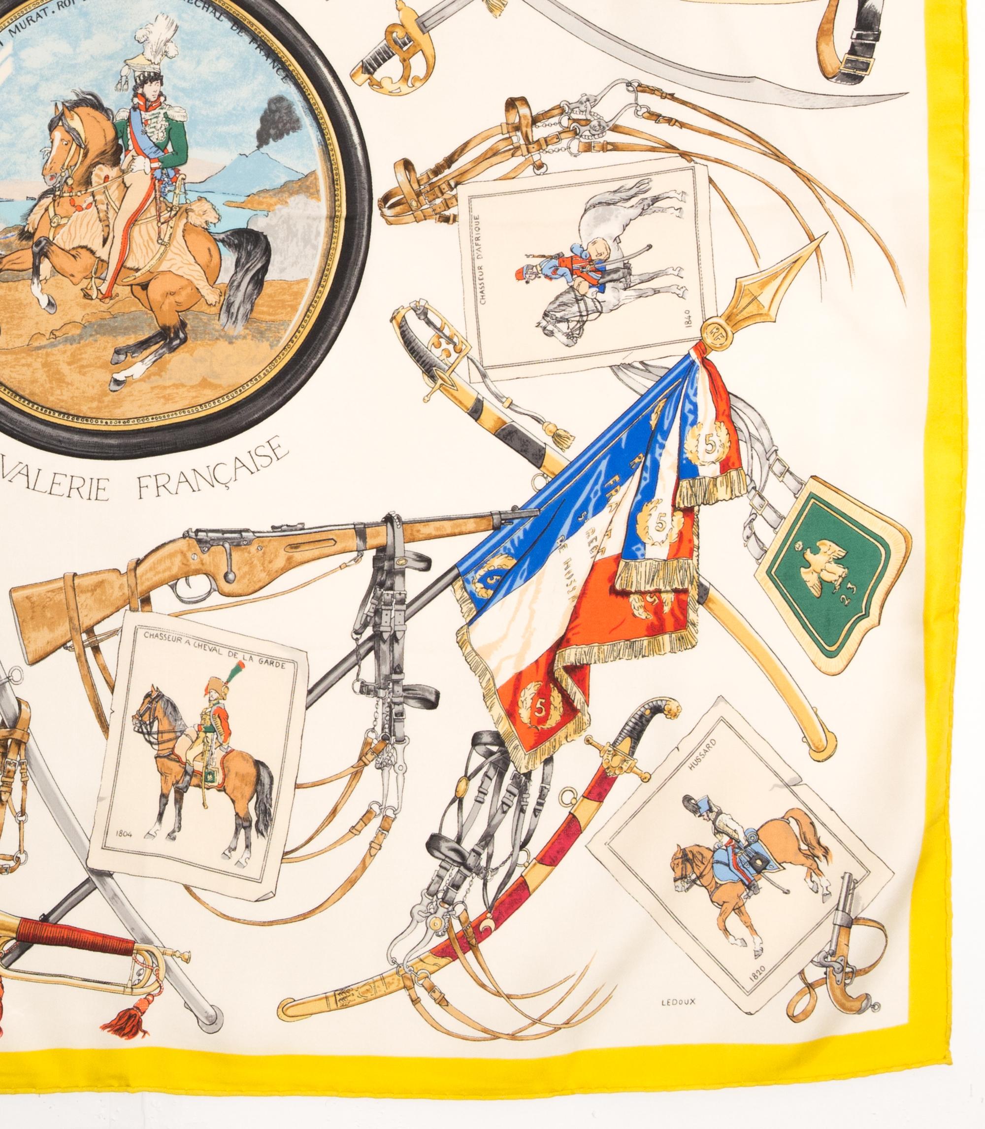 Sciarpa in seta Hermes Cavalerie Française by Philippe Ledoux in vendita 1